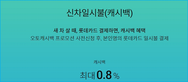 롯데카드 신차일시불